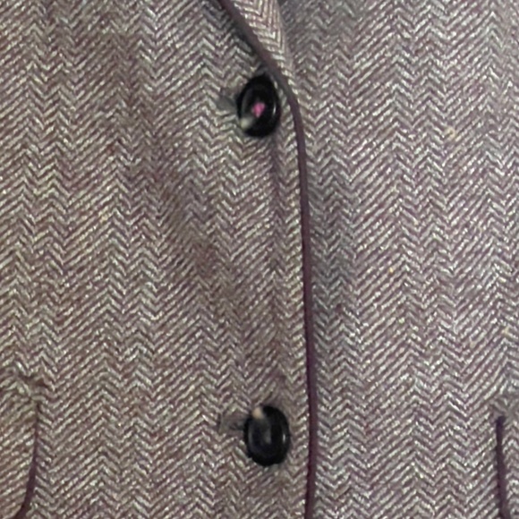 Joules Agatha brown tweed herringbone blazer jacket women's US8 EU40 UK12 piping - Picture 4 of 11